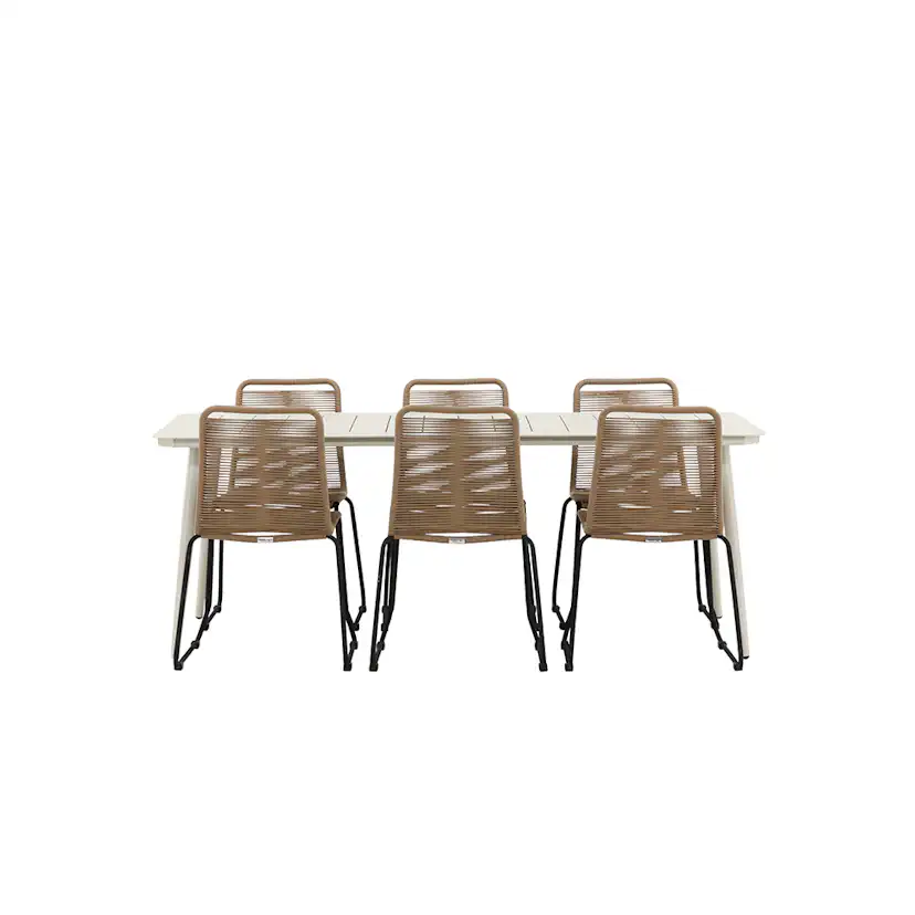 Matgrupp Venture Home Lina med 6 Black Stolar