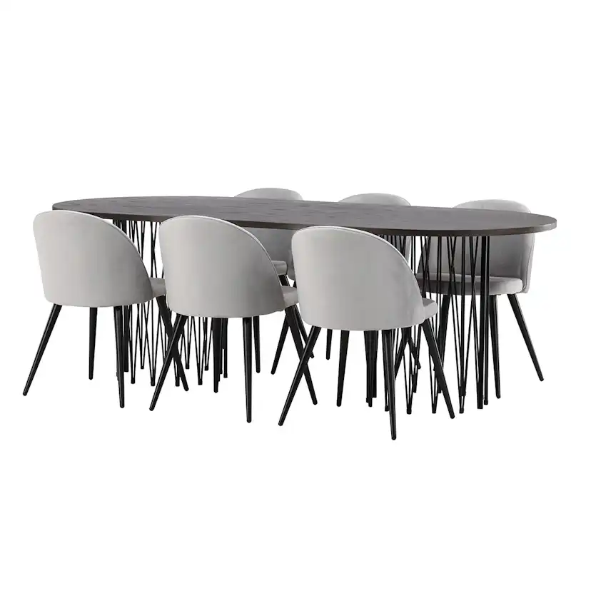 Matgrupp furniture/fashion Stone med 6 Velvet Stolar