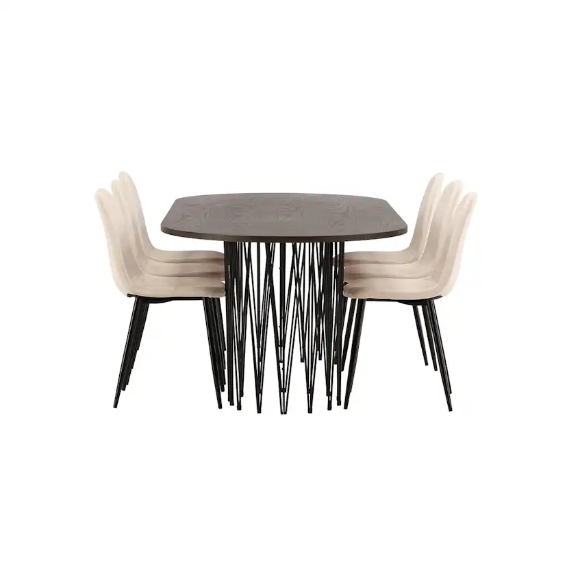 Matgrupp Venture Home Stone med 6 Polar Stolar Sammet