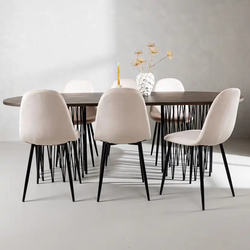 Matgrupp Venture Home Stone med 6 Polar Stolar Sammet