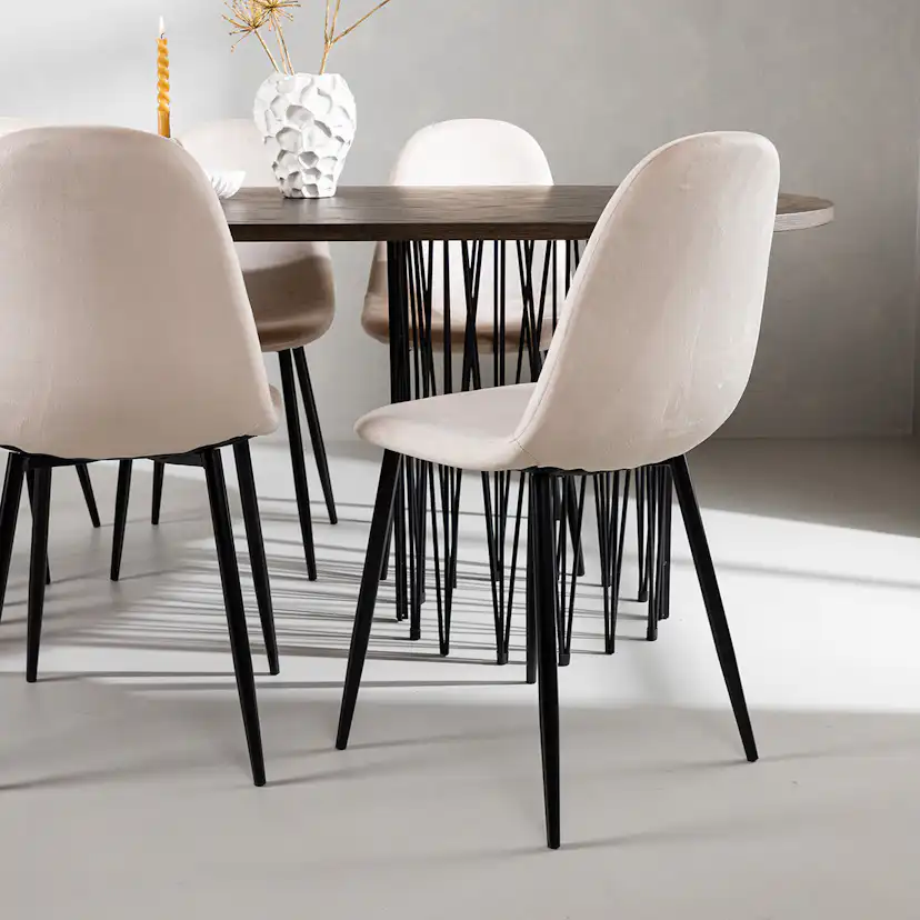 Matgrupp Venture Home Stone med 6 Polar Stolar Sammet