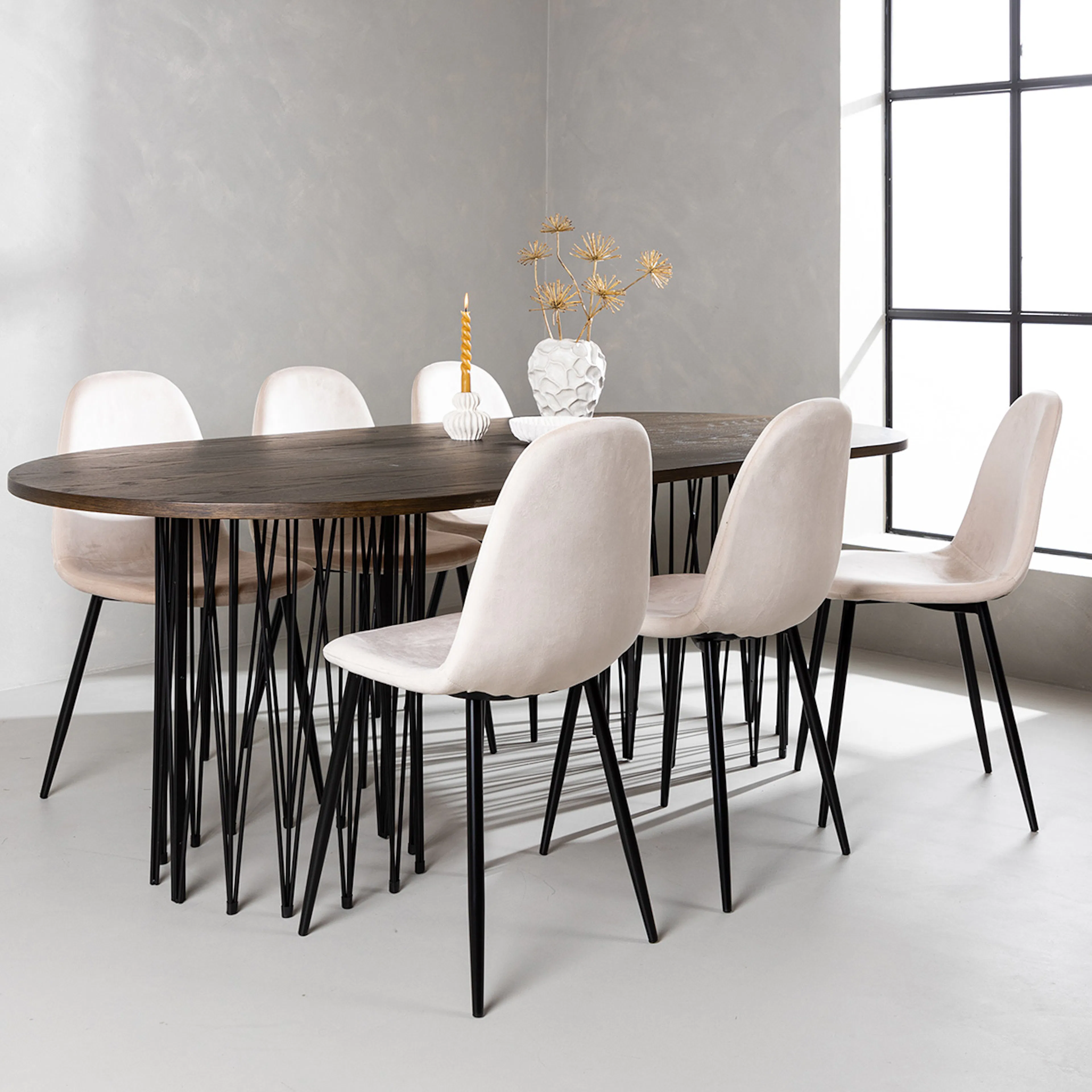 Matgrupp Venture Home Stone med 6 Polar Stolar Sammet