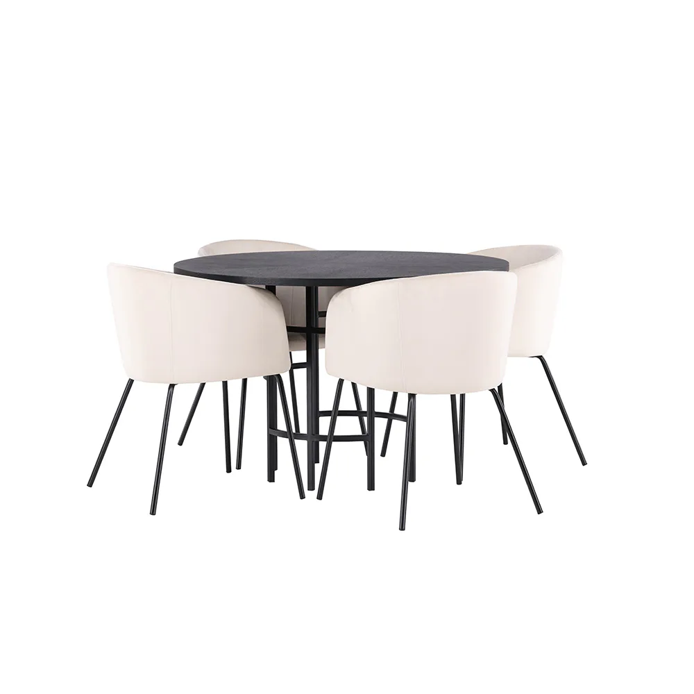 Matgrupp Venture Home Copenhagen Ø 115 cm med 4 Berit Stolar