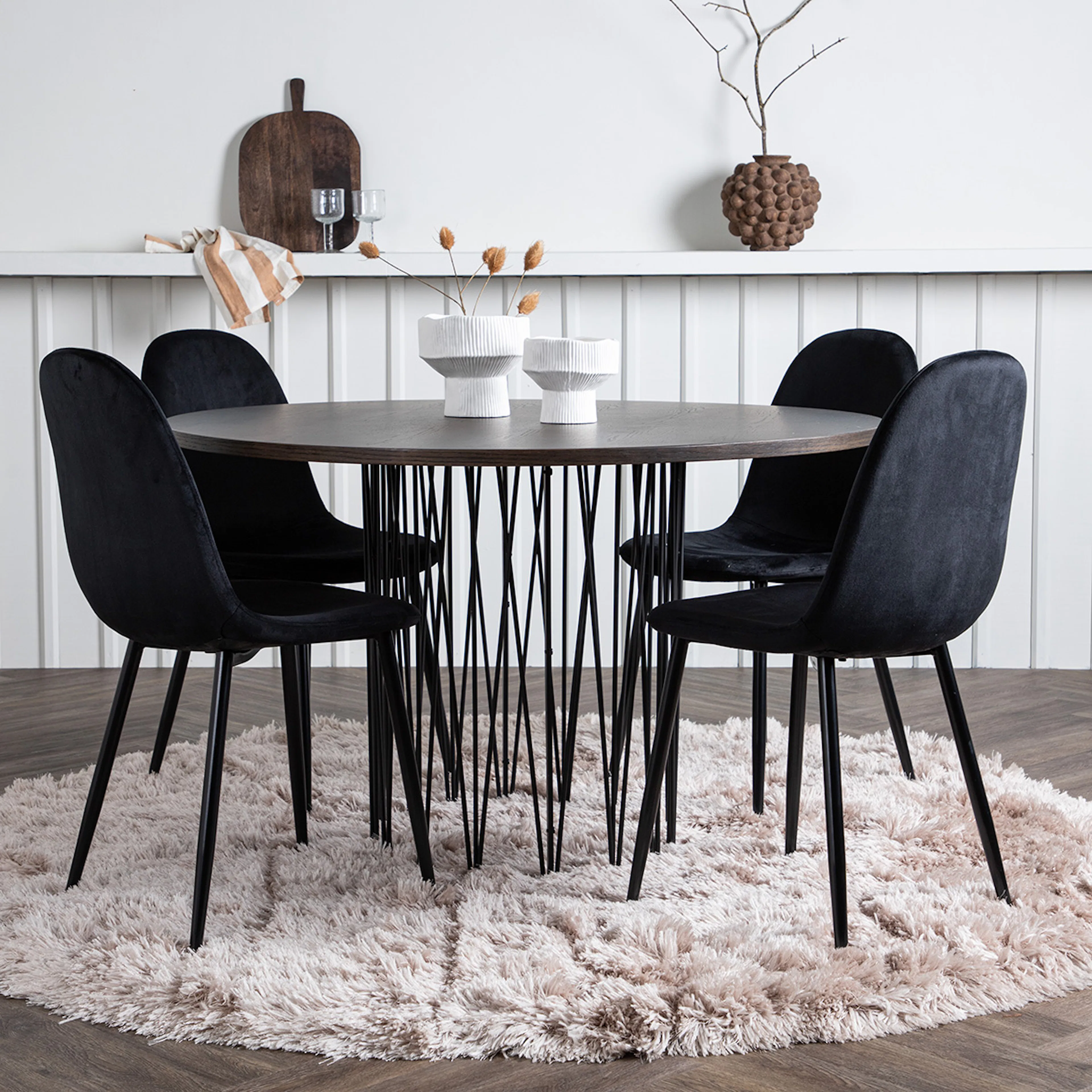 Matgrupp Venture Home Stone med 4 Polar Stolar Sammet