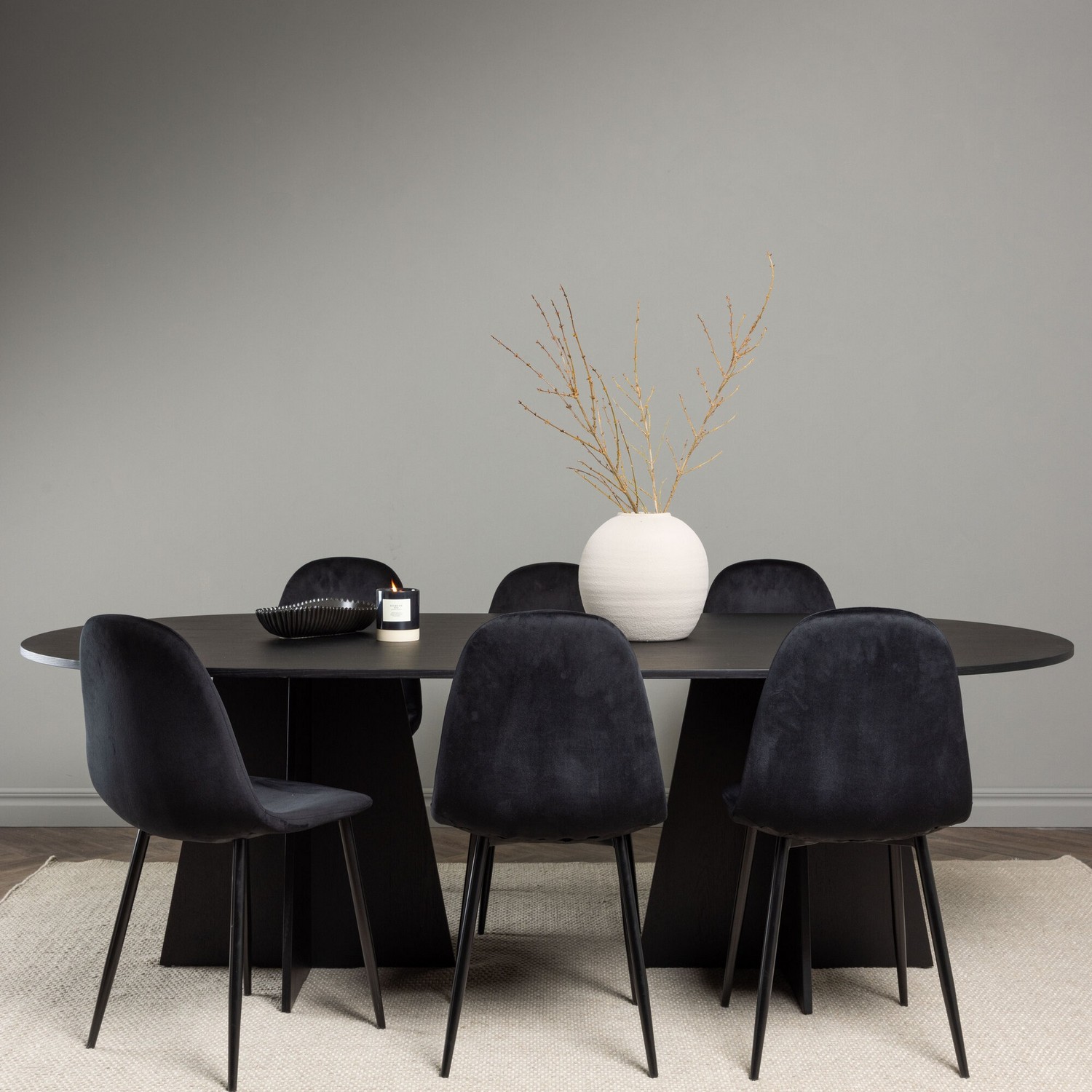 Matgrupp Venture Home Bootcut Oval med 6 Polar Sammet Stolar