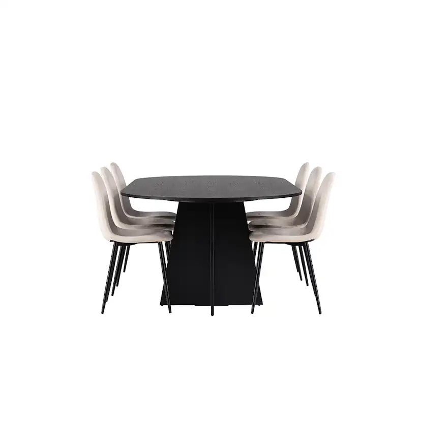 Matgrupp Venture Home Bootcut Oval med 6 Polar Sammet Stolar