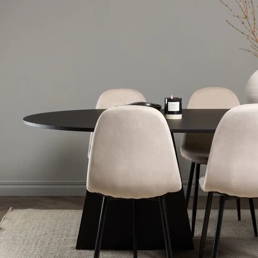 Matgrupp Venture Home Bootcut Oval med 6 Polar Sammet Stolar