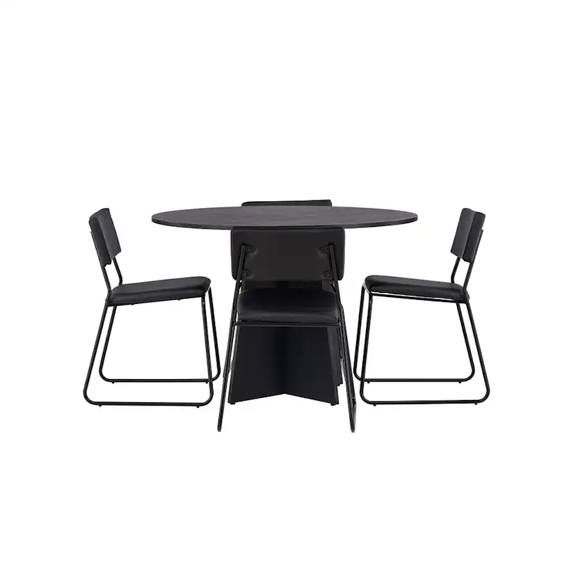 Matgrupp Venture Home Bootcut Ø110 cm med 4 Kenth Stolar