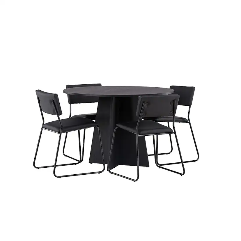 Matgrupp Venture Home Bootcut Ø110 cm med 4 Kenth Stolar