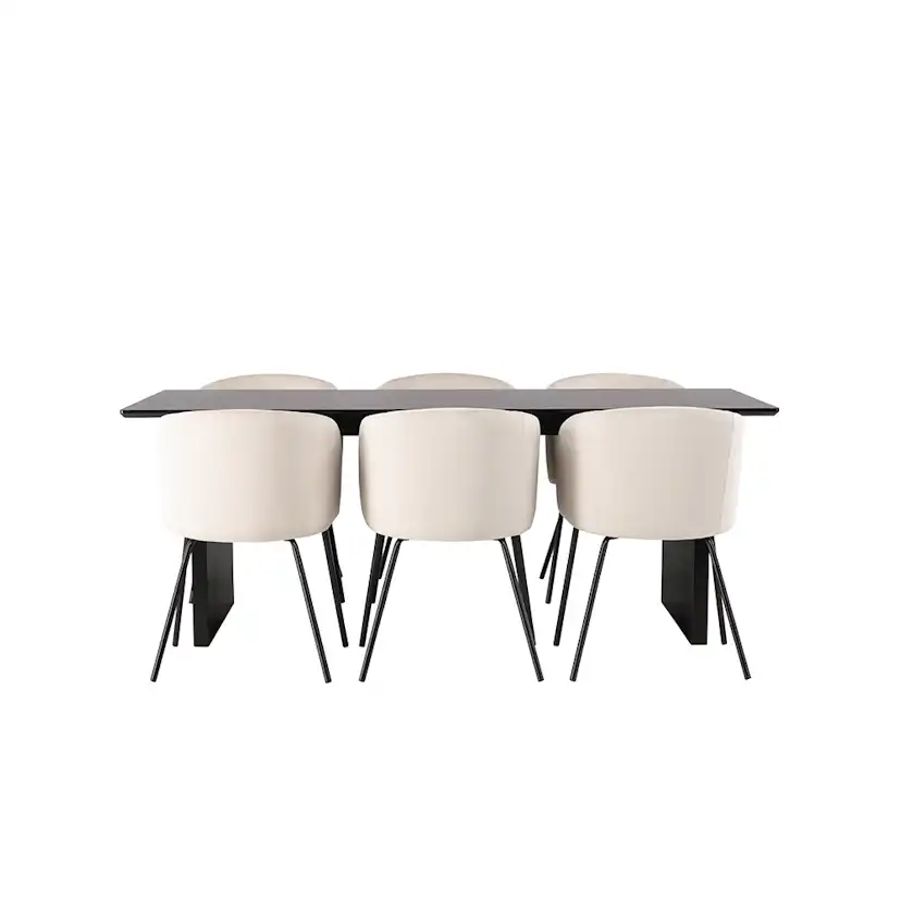 Matgrupp Venture Home Vail med 6 Berit Stolar Sammet