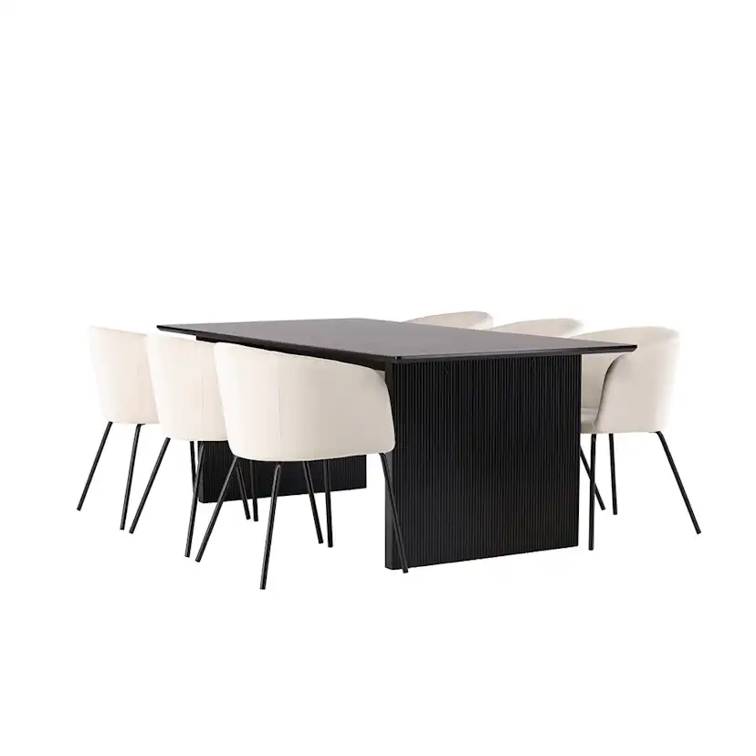 Matgrupp Venture Home Vail med 6 Berit Stolar Sammet