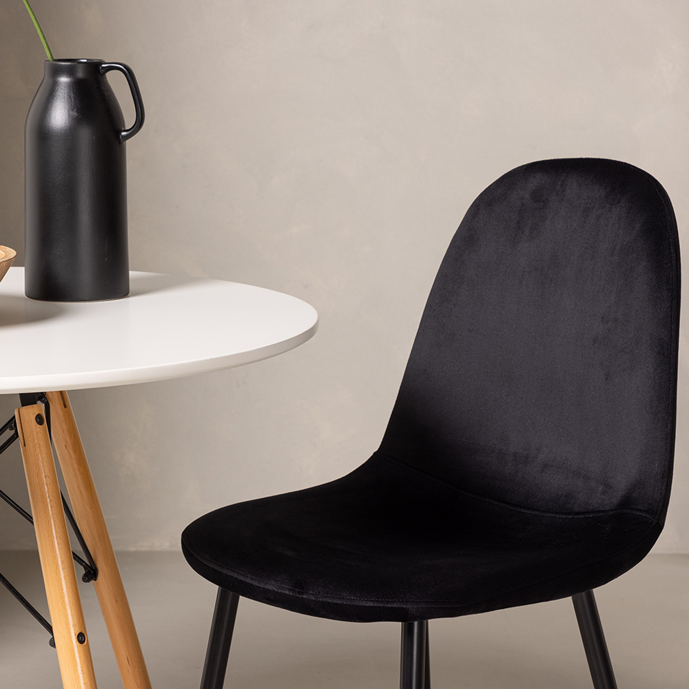 Matgrupp Venture Home Danburi Ø 60 cm med 2 Polar Sammet Stolar