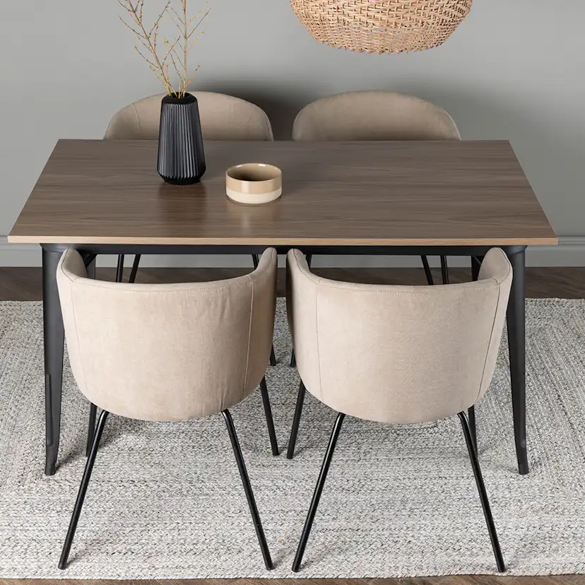 Matgrupp Venture Home Tempe 140 cm med 4 Berit Stolar