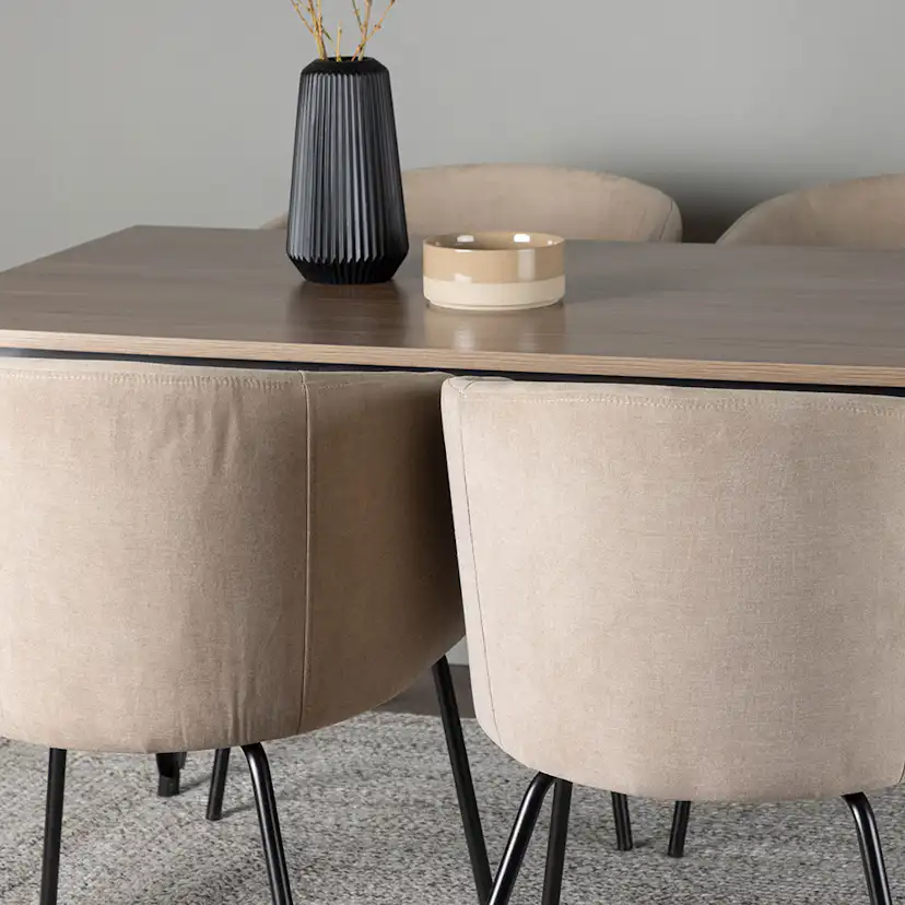 Matgrupp Venture Home Tempe 140 cm med 4 Berit Stolar