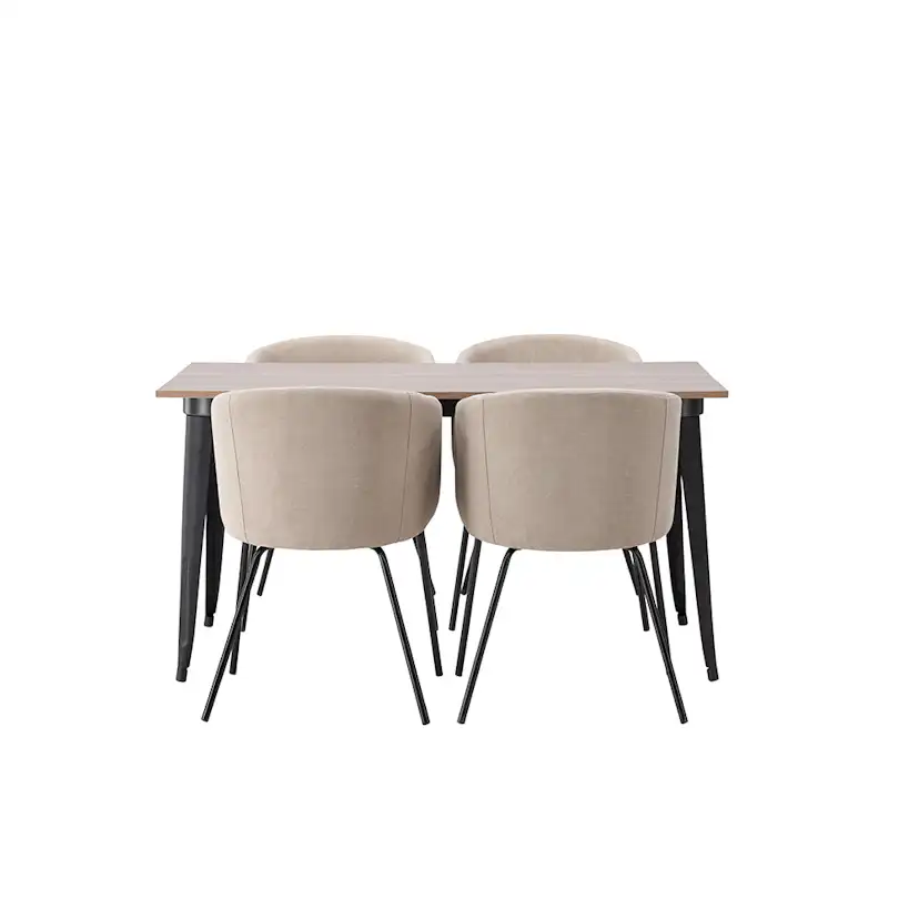 Matgrupp Venture Home Tempe 140 cm med 4 Berit Stolar