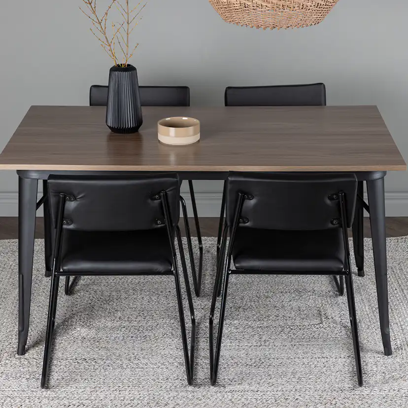 Matgrupp Venture Home Tempe 140 cm med 4 Kenth Stolar