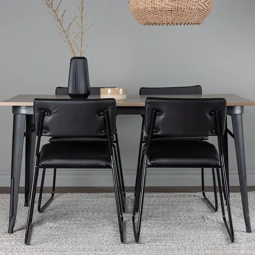 Matgrupp Venture Home Tempe 140 cm med 4 Kenth Stolar