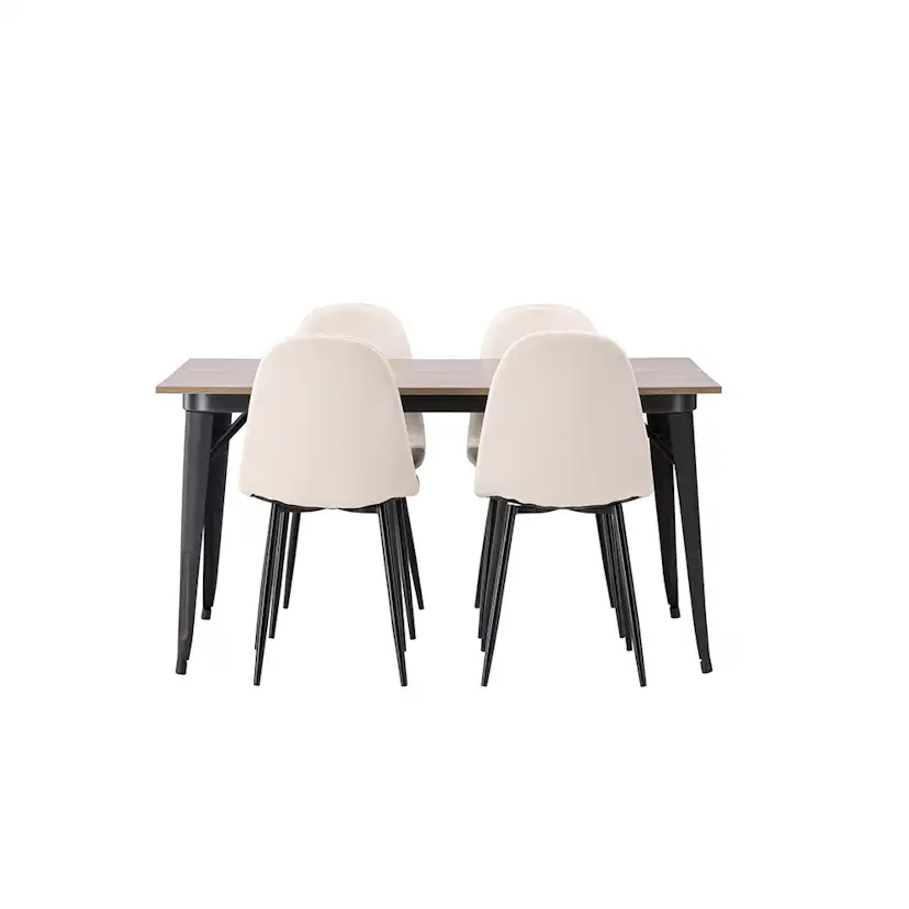 Matgrupp Venture Home Tempe 140 cm med 4 Polar Stolar Sammet