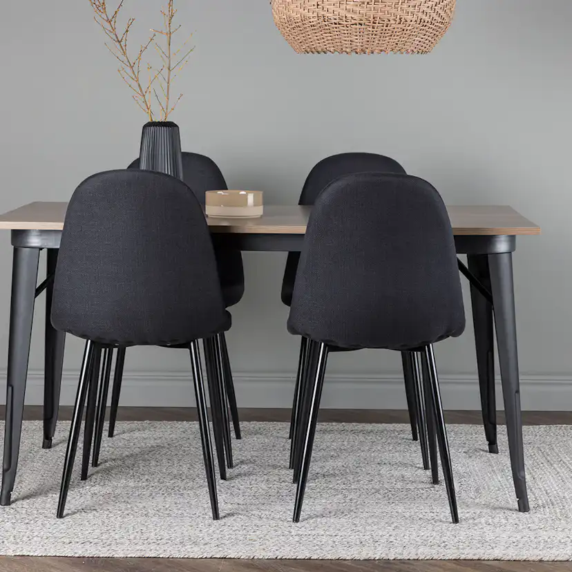 Matgrupp Venture Home Tempe 140 cm med 4 Polar Stolar