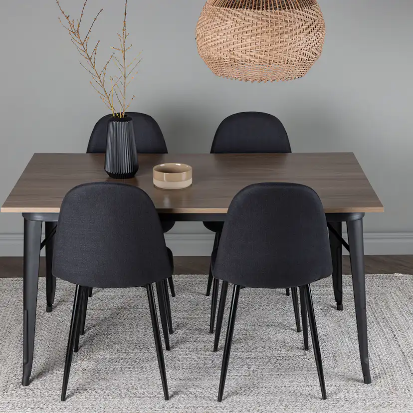 Matgrupp Venture Home Tempe 140 cm med 4 Polar Stolar