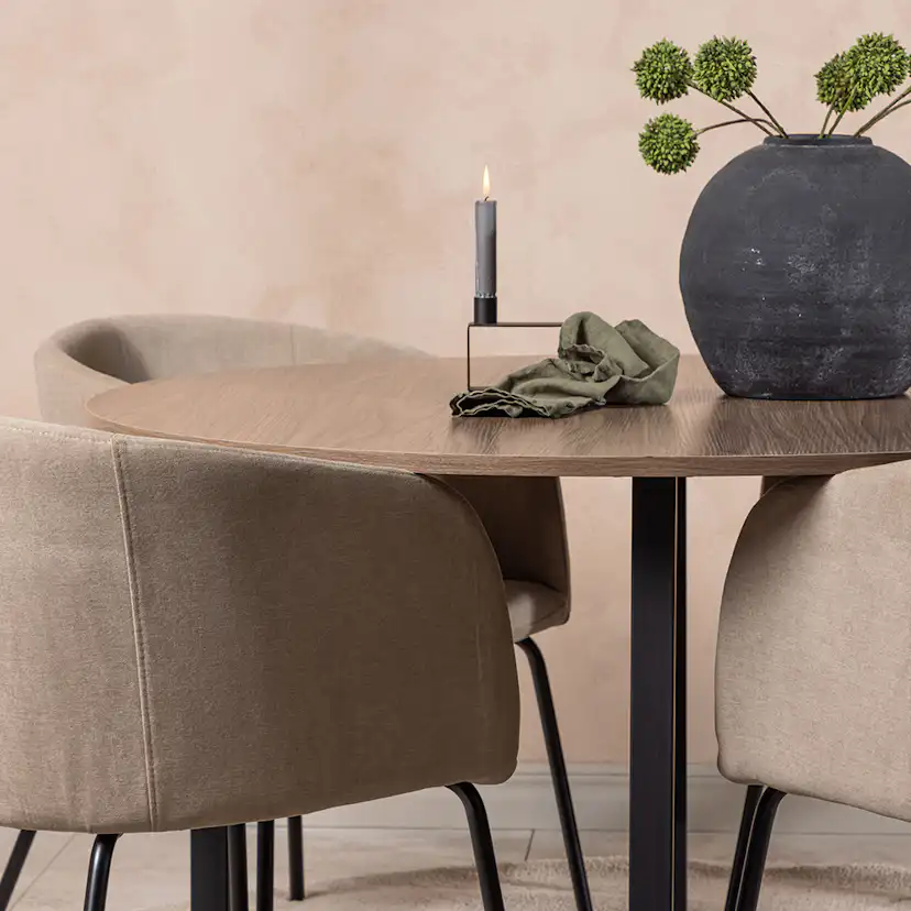 Matgrupp Venture Home Durango Ø 120 cm med 4 Berit Stolar