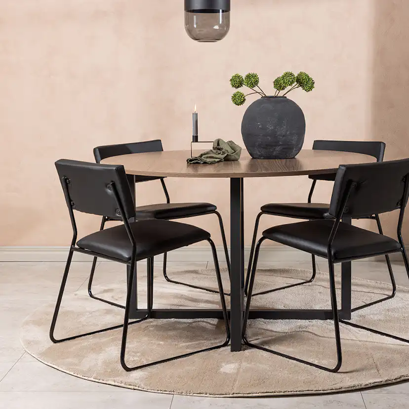 Matgrupp Venture Home Durango Ø 120 cm med 4 Kenth Stolar