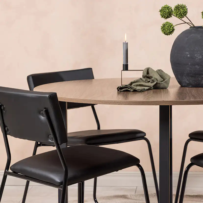 Matgrupp Venture Home Durango Ø 120 cm med 4 Kenth Stolar