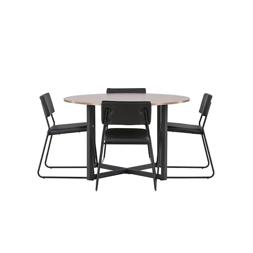 Matgrupp Venture Home Durango Ø 120 cm med 4 Kenth Stolar