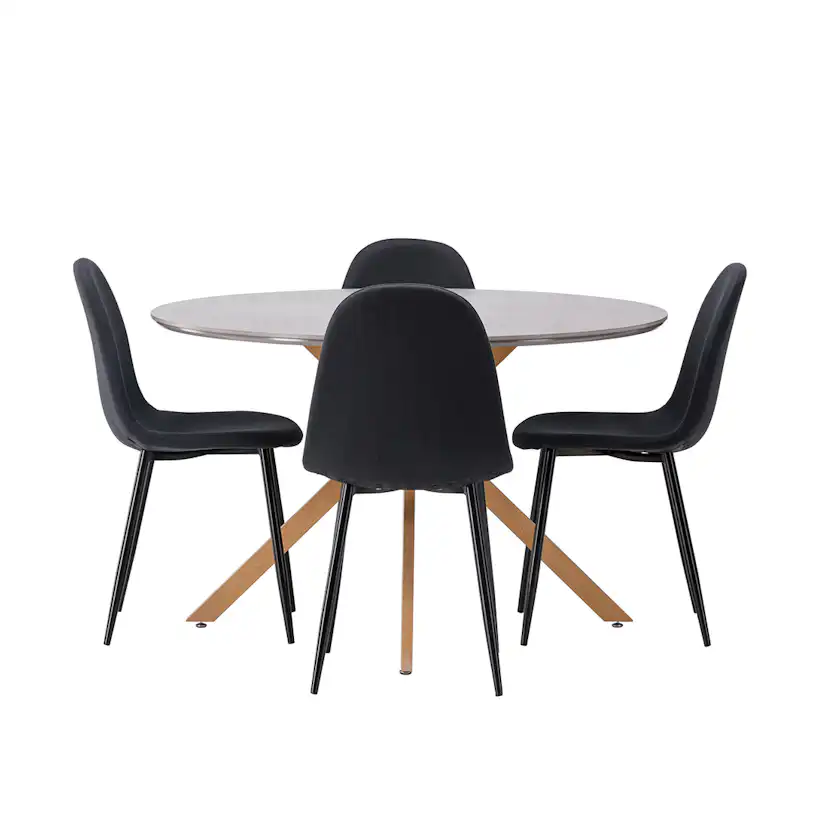 Matgrupp Venture Home Piazza Ø120 cm med 4st Polar Matstolar