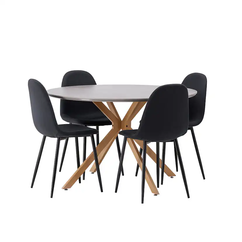 Matgrupp Venture Home Piazza Ø120 cm med 4st Polar Matstolar