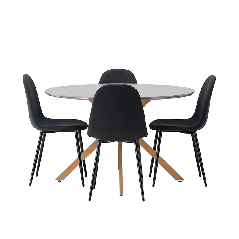 Matgrupp Venture Home Piazza Ø120 cm med 4st Polar Matstolar