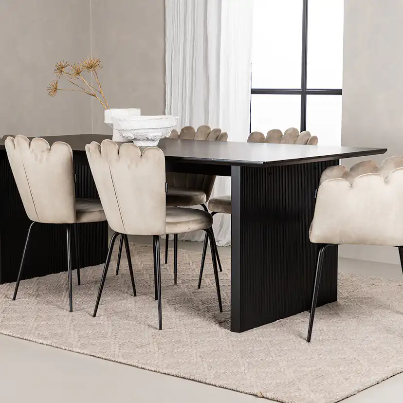 Matgrupp Venture Home Vail med 4 Limhamn Light Stolar