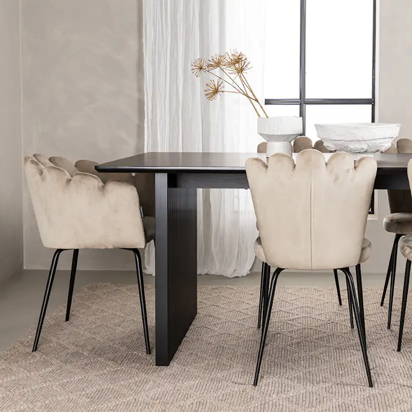 Matgrupp Venture Home Vail med 4 Limhamn Light Stolar