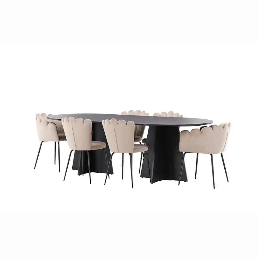 Matgrupp Venture Home Bootcut med 4 Limhamn Light Stolar