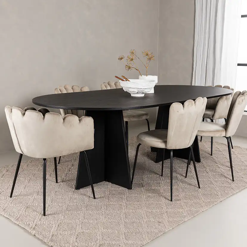 Matgrupp Venture Home Bootcut med 4 Limhamn Light Stolar