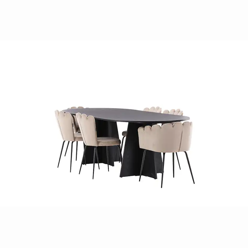 Matgrupp Venture Home Bootcut med 4 Limhamn Light Stolar