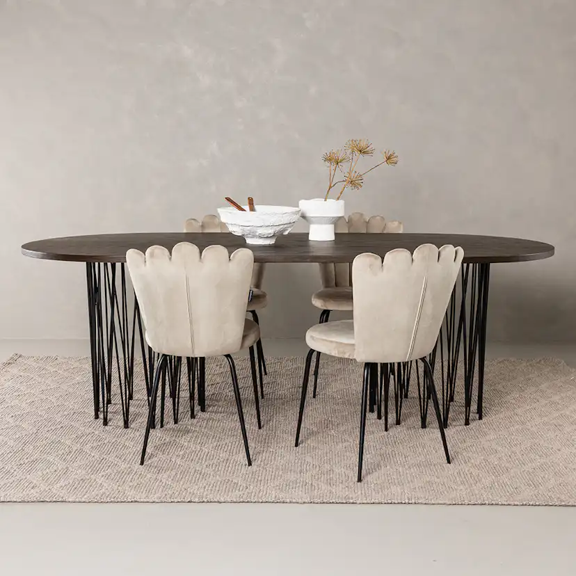 Matgrupp furniture/fashion Stone med 4 Limhamn Light Stolar