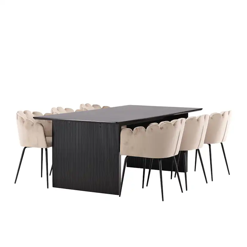 Matgrupp Venture Home Vail med 6 Limhamn Stolar