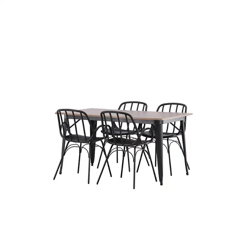 Matgrupp Venture Home Tempe 140 cm med 4 Dyrön Stolar