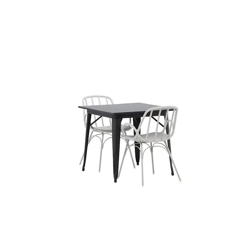 Matgrupp Venture Home Tempe 80 cm med 2 Dyrön Stolar