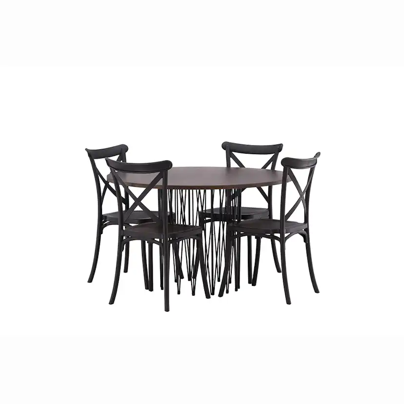 Matgrupp furniture/fashion Stone Rund med 4 Crosett Stolar