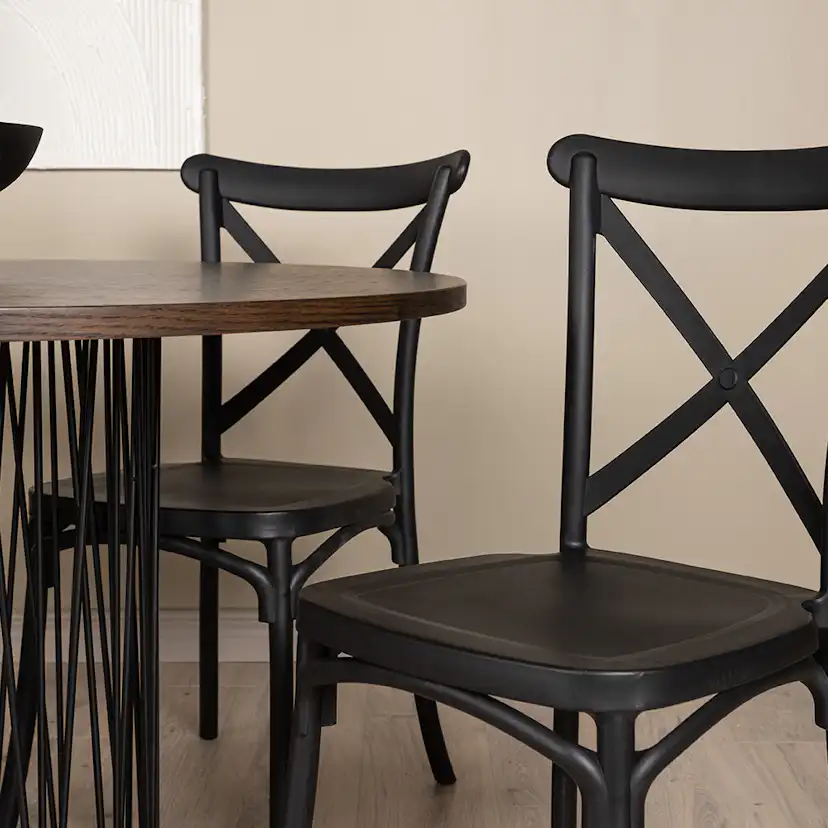 Matgrupp furniture/fashion Stone Rund med 4 Crosett Stolar