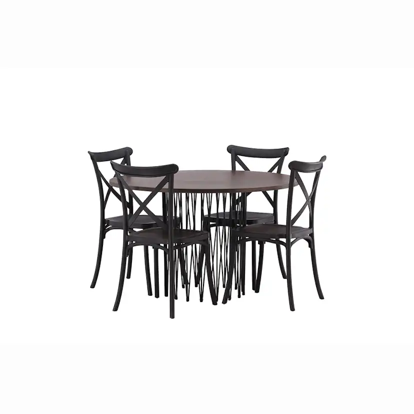 Matgrupp furniture/fashion Stone Rund med 4 Crosett Stolar