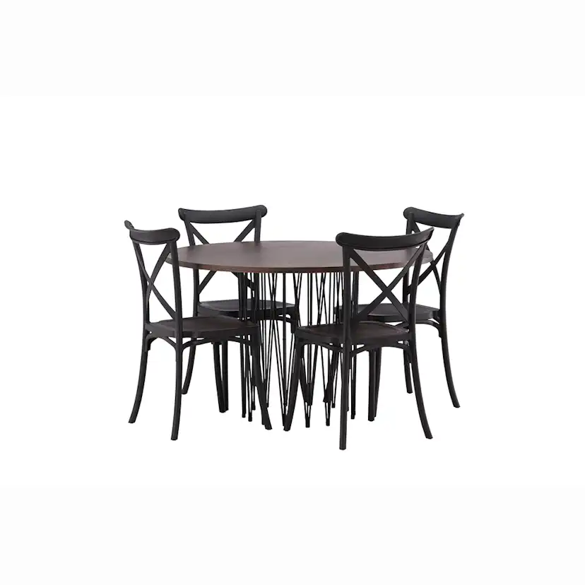 Matgrupp furniture/fashion Stone Rund med 4 Crosett Stolar