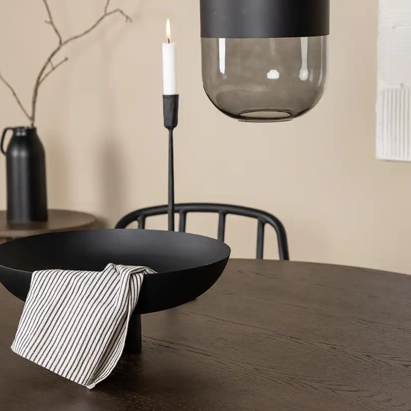 Matgrupp furniture/fashion Stone round Ø 120 cm med 4 Dyrön Stolar