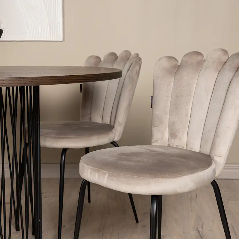 Matgrupp furniture/fashion Stone Ø120 cm med 4 Limhamn Light Stolar