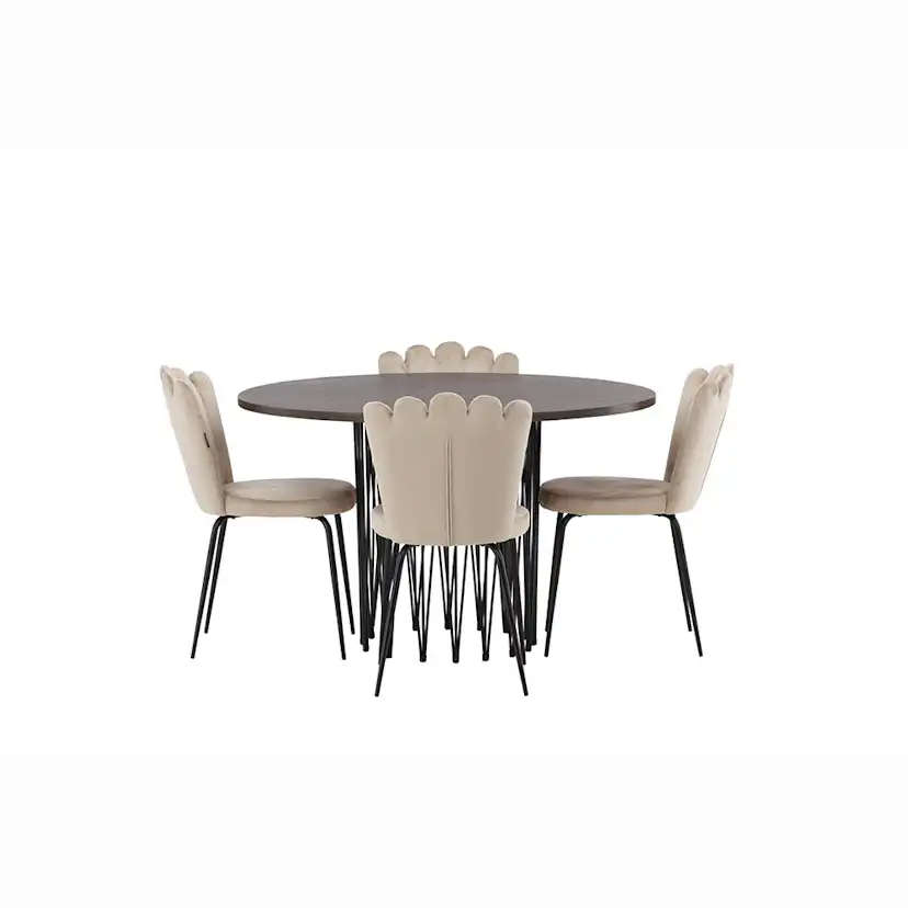 Matgrupp furniture/fashion Stone Ø120 cm med 4 Limhamn Light Stolar