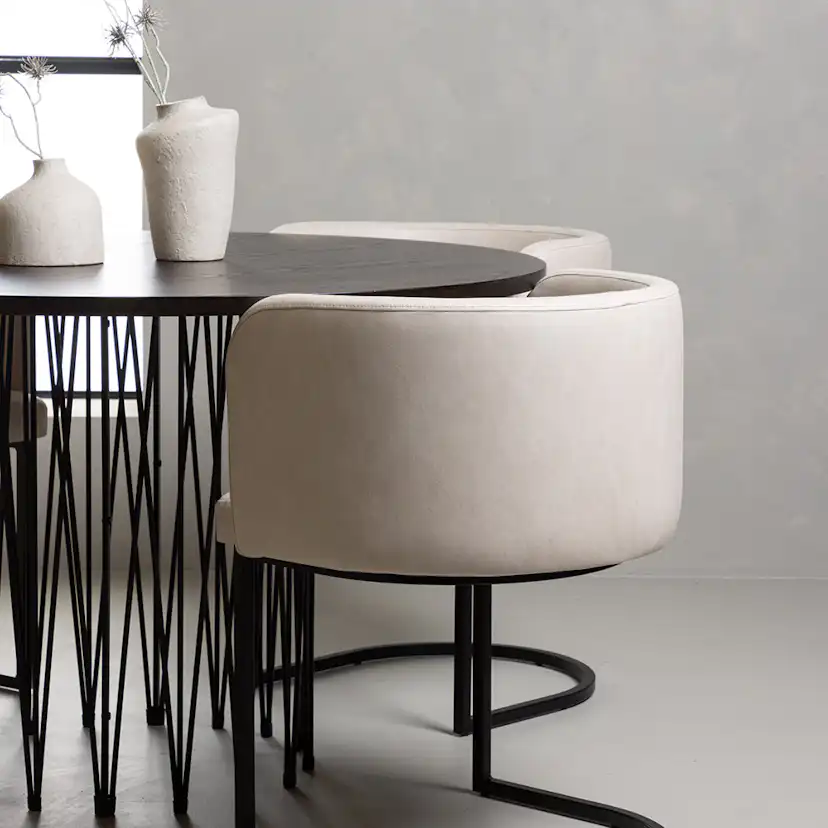 Matgrupp furniture/fashion Stone Ø120 cm med 4 Simrishamn Stolar