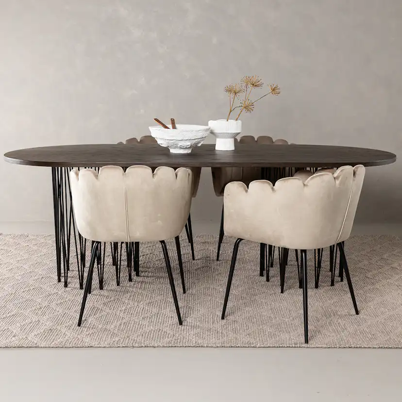 Matgrupp furniture/fashion Stone med 4 Limhamn Stolar