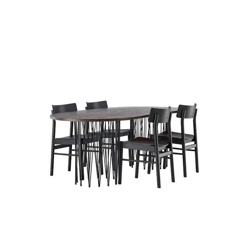 Matgrupp Venture Home Stone oval med 4st Montros Matstolar